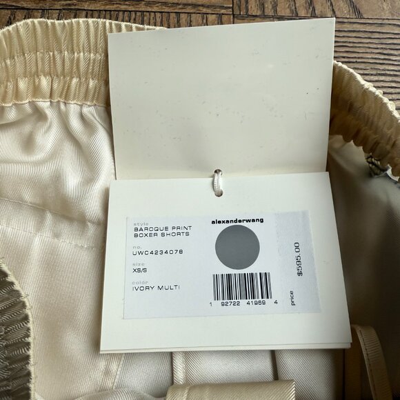 NEW Alexander Wang Baroque Print Silk Boxer Shorts - Picture 9 of 14